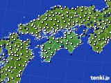 四国地方のアメダス実況(風向・風速)(2020年10月15日)