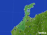2020年10月15日の石川県のアメダス(風向・風速)