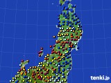 東北地方のアメダス実況(日照時間)(2020年10月16日)