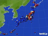 アメダス実況(日照時間)(2020年10月16日)