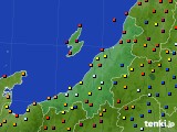 新潟県のアメダス実況(日照時間)(2020年10月16日)