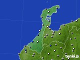 2020年10月16日の石川県のアメダス(風向・風速)