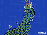 2020年10月17日の東北地方のアメダス(日照時間)