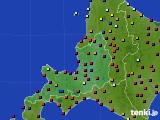 道央のアメダス実況(日照時間)(2020年10月18日)