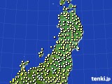 東北地方のアメダス実況(気温)(2020年10月18日)