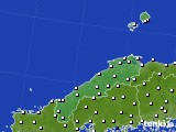 2020年10月18日の島根県のアメダス(風向・風速)