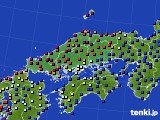 2020年10月19日の中国地方のアメダス(日照時間)
