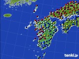 九州地方のアメダス実況(日照時間)(2020年10月19日)