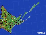 2020年10月19日の道東のアメダス(日照時間)