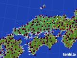 2020年10月20日の中国地方のアメダス(日照時間)