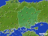 2020年10月20日の岡山県のアメダス(気温)