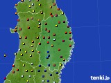 岩手県のアメダス実況(日照時間)(2020年10月21日)