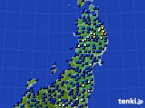 2020年10月22日の東北地方のアメダス(日照時間)