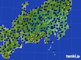 関東・甲信地方のアメダス実況(日照時間)(2020年10月22日)