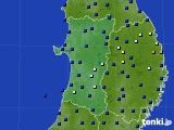 2020年10月22日の秋田県のアメダス(日照時間)