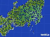 2020年10月23日の関東・甲信地方のアメダス(日照時間)