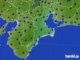 三重県のアメダス実況(日照時間)(2020年10月23日)