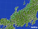 北陸地方のアメダス実況(風向・風速)(2020年10月23日)