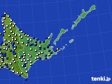 道東のアメダス実況(風向・風速)(2020年10月23日)
