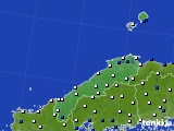 2020年10月23日の島根県のアメダス(風向・風速)