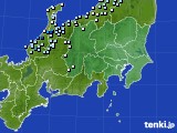 関東・甲信地方のアメダス実況(降水量)(2020年10月24日)