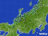 北陸地方のアメダス実況(降水量)(2020年10月24日)