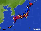 アメダス実況(日照時間)(2020年10月24日)