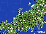北陸地方のアメダス実況(風向・風速)(2020年10月24日)
