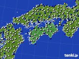 四国地方のアメダス実況(風向・風速)(2020年10月24日)