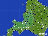 2020年10月24日の道央のアメダス(風向・風速)