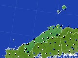 島根県のアメダス実況(風向・風速)(2020年10月24日)