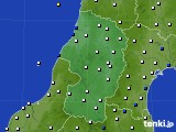 2020年10月24日の山形県のアメダス(風向・風速)