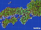 2020年10月25日の近畿地方のアメダス(日照時間)