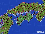 四国地方のアメダス実況(日照時間)(2020年10月25日)