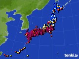 アメダス実況(日照時間)(2020年10月25日)