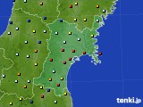 宮城県のアメダス実況(日照時間)(2020年10月25日)