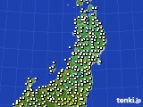 東北地方のアメダス実況(気温)(2020年10月25日)