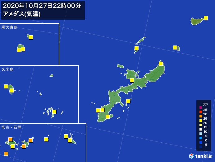 石垣島 沖縄県 の過去のアメダス 年10月27日 日本気象協会 Tenki Jp