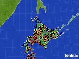 2020年10月28日の北海道地方のアメダス(日照時間)