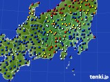 2020年10月28日の関東・甲信地方のアメダス(日照時間)