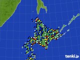 2020年10月29日の北海道地方のアメダス(日照時間)