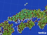 2020年10月29日の中国地方のアメダス(日照時間)