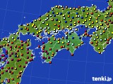 四国地方のアメダス実況(日照時間)(2020年10月30日)