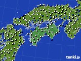 四国地方のアメダス実況(風向・風速)(2020年10月30日)