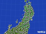 東北地方のアメダス実況(風向・風速)(2020年10月31日)