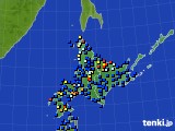北海道地方のアメダス実況(日照時間)(2020年11月02日)