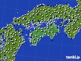 四国地方のアメダス実況(風向・風速)(2020年11月09日)