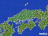 中国地方のアメダス実況(風向・風速)(2020年11月18日)