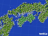 四国地方のアメダス実況(風向・風速)(2020年11月19日)