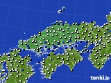 中国地方のアメダス実況(風向・風速)(2020年11月20日)